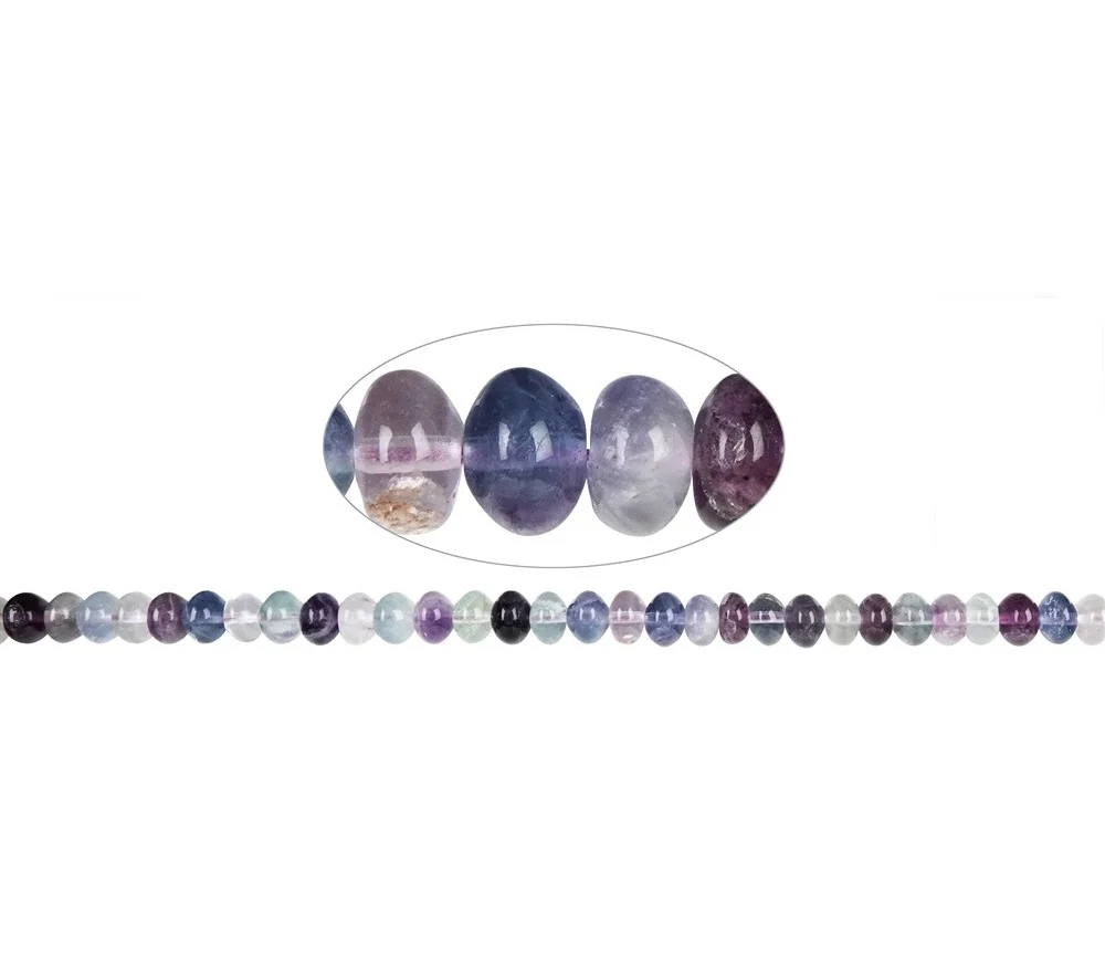 Heilstein & Edelstein-Strang - Button, Fluorit, 06 x 08mm