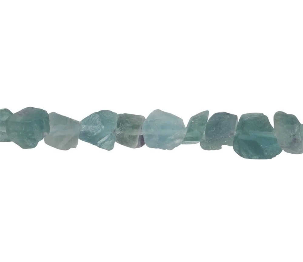 Heilstein & Edelstein-Strang - Nuggets, Fluorit (blau) roh, 20mm (37cm)