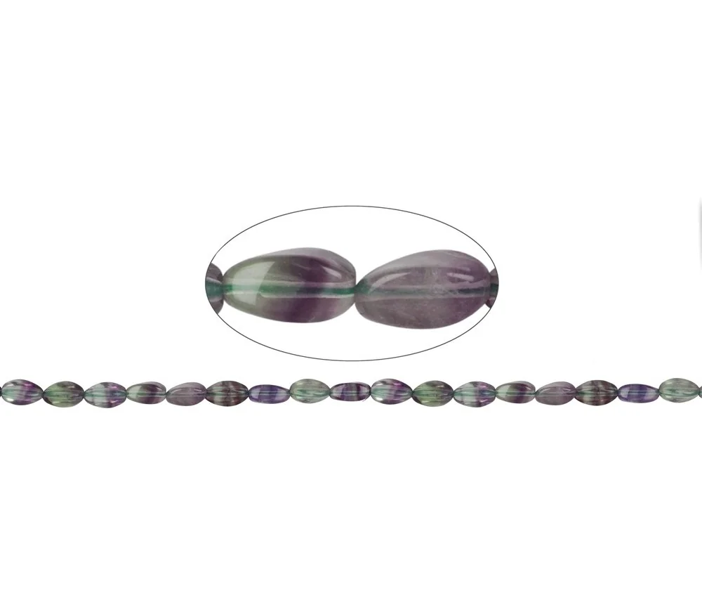 Heilstein & Edelstein-Strang - Quader gedreht, Fluorit, 12 x 06mm