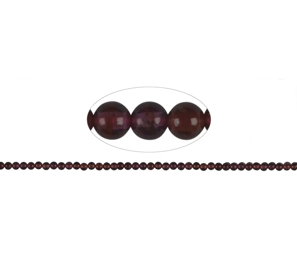 Heilstein & Edelstein-Strang - Kugeln, Granat, 04mm