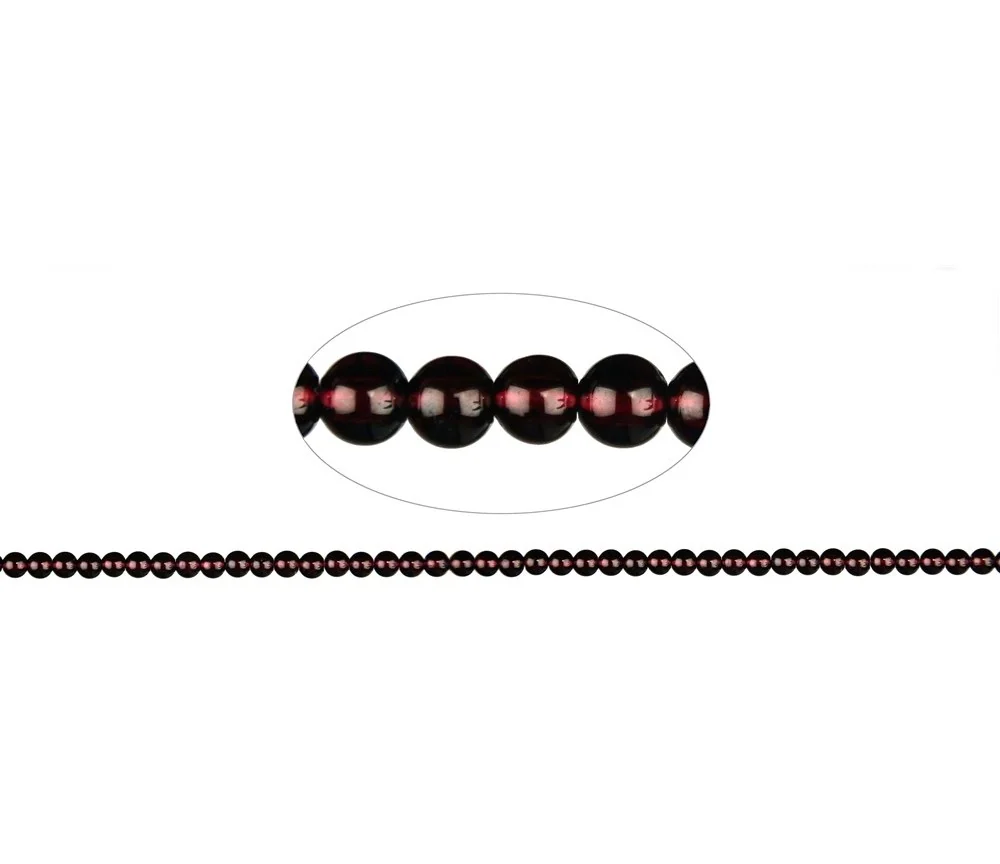 Heilstein & Edelstein-Strang - Kugeln, Granat AA, 04mm (39cm)