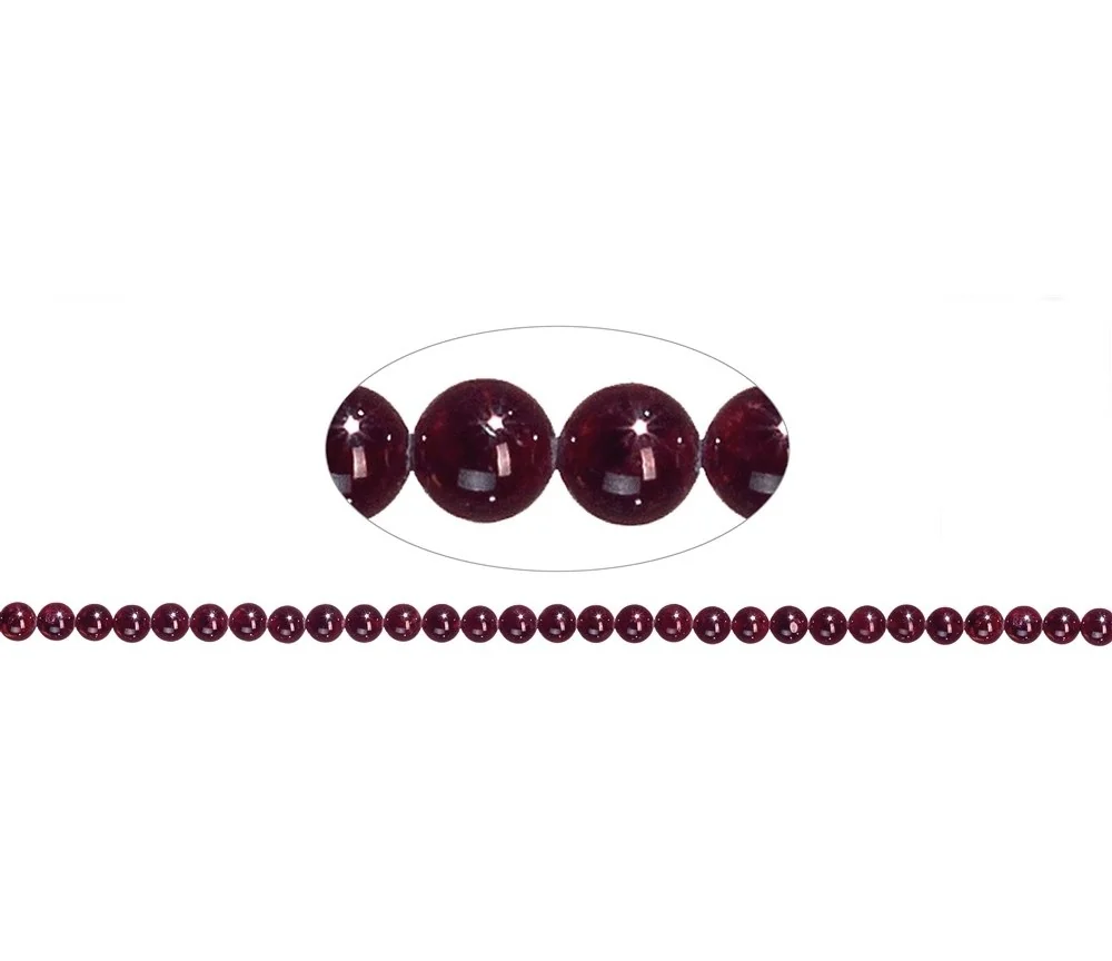 Heilstein & Edelstein-Strang - Kugeln, Granat, 06mm