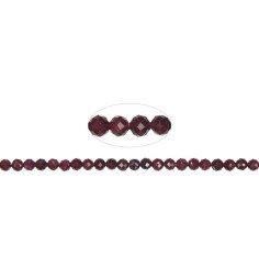 Heilstein & Edelstein-Strang - Kugeln, Granat, facettiert, 04mm