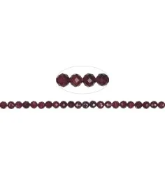 Heilstein & Edelstein-Strang - Kugeln, Granat, facettiert, 04mm