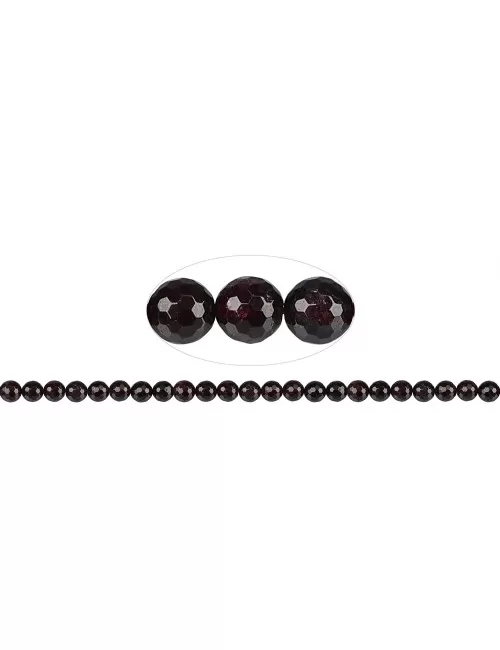 Heilstein & Edelstein-Strang - Kugeln, Granat, facettiert (64 cut), 08mm