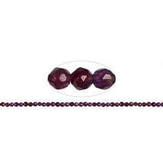 Heilstein & Edelstein-Strang - Kugeln, Granat (violett), facettiert, 3mm