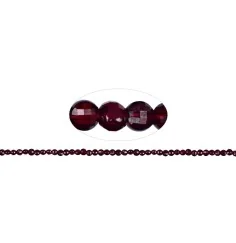 Heilstein & Edelstein-Strang - Linsen, Granat, facettiert, 03 x 04mm