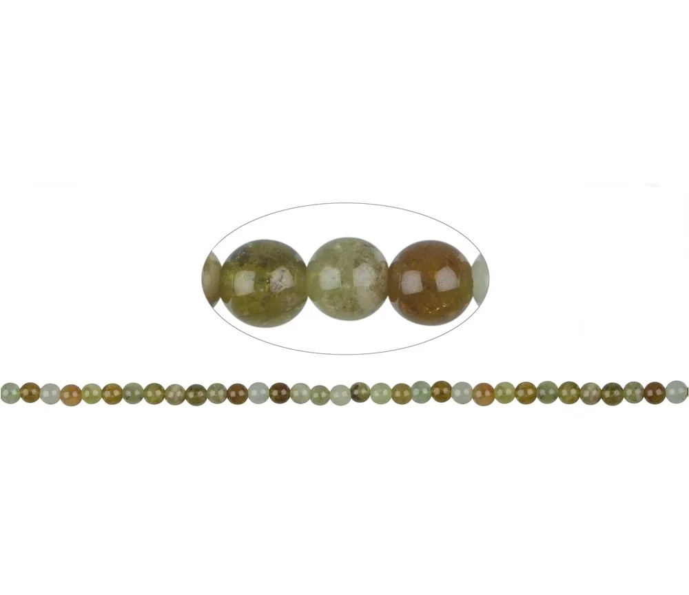 Heilstein & Edelstein-Strang - Kugeln, Granat grün und braun, 05mm