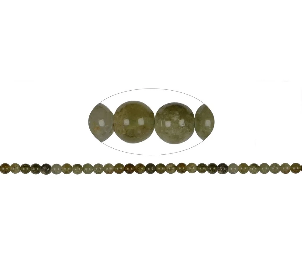 Heilstein & Edelstein-Strang - Kugeln, Granat grün (Grossular), 06mm
