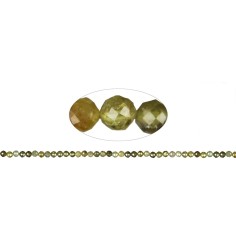 Heilstein & Edelstein-Strang - Kugeln, Granat grün (Grossular), facettiert, 04mm (39cm)