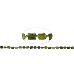Heilstein & Edelstein-Strang - Zylinder, Granat grün (Grossular), grob facettiert, 10 x 06mm (42cm)