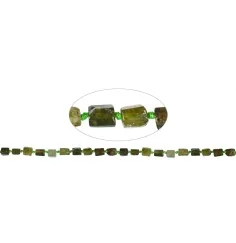 Heilstein & Edelstein-Strang - Zylinder, Granat grün (Grossular), grob facettiert, 10 x 06mm (42cm)