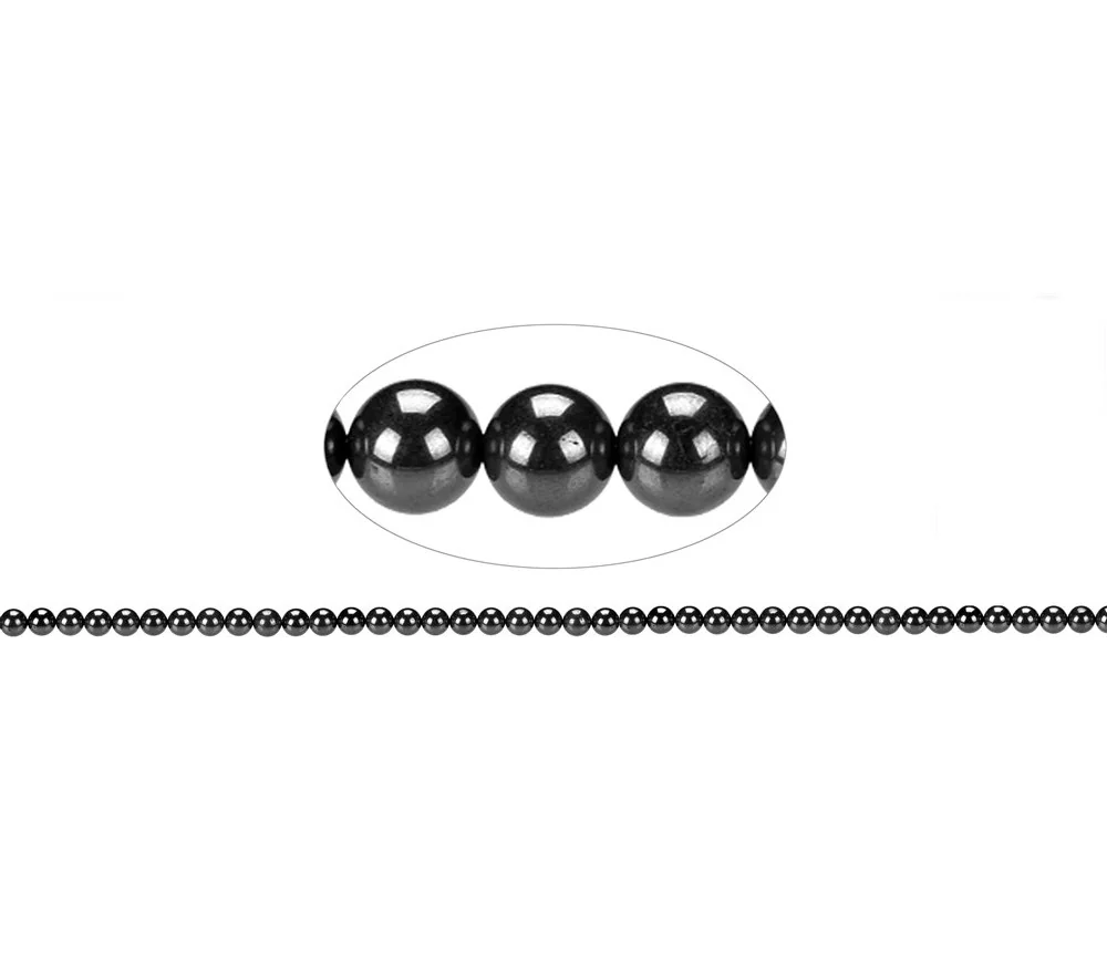 Heilstein & Edelstein-Strang - Kugeln, Hämatit (natur), 04mm
