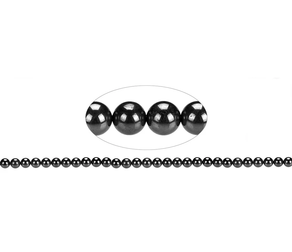 Heilstein & Edelstein-Strang - Kugeln, Hämatit (natur), 06mm