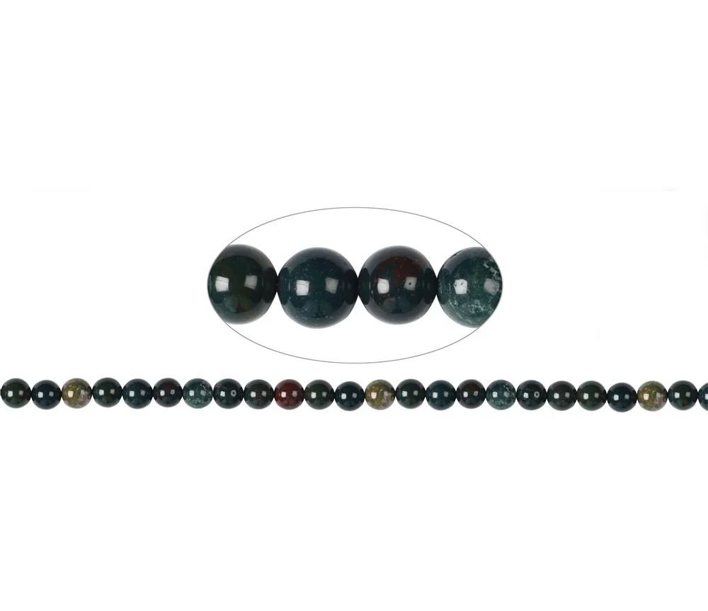 Heilstein & Edelstein-Strang - Kugeln, Heliotrop, 08mm