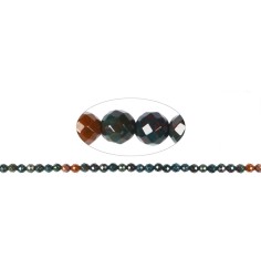 Heilstein & Edelstein-Strang - Kugeln, Heliotrop, facettiert, 06mm (38 cm)