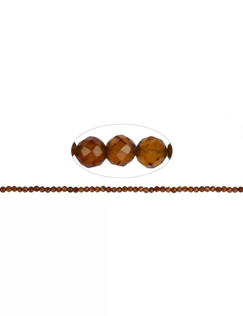 Heilstein & Edelstein-Strang - Kugeln, Hessonit (Granat), facettiert, 03,7mm