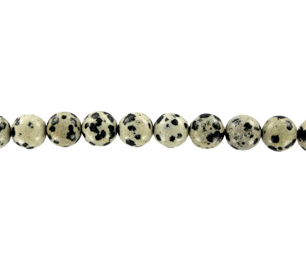 Heilstein & Edelstein-Strang - Kugeln, Dalmatinerstein, 12mm