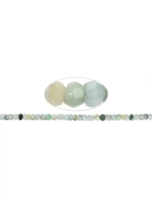 Heilstein & Edelstein-Strang - Button Freeform, Jadeit, facettiert, 03-06 x 07-08mm