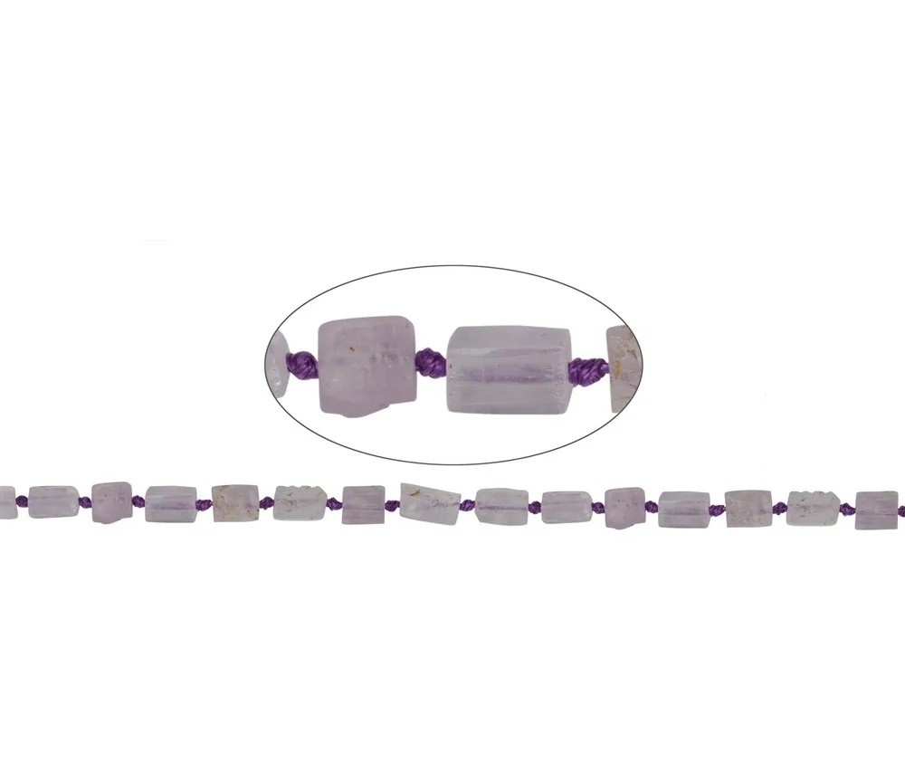 Heilstein & Edelstein-Strang - Quader, Kunzit, facettiert, 12-14 x 06-07mm (42cm)