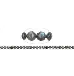 Heilstein & Edelstein-Strang - Kugeln, Labradorit, facettiert, 08mm (39cm)