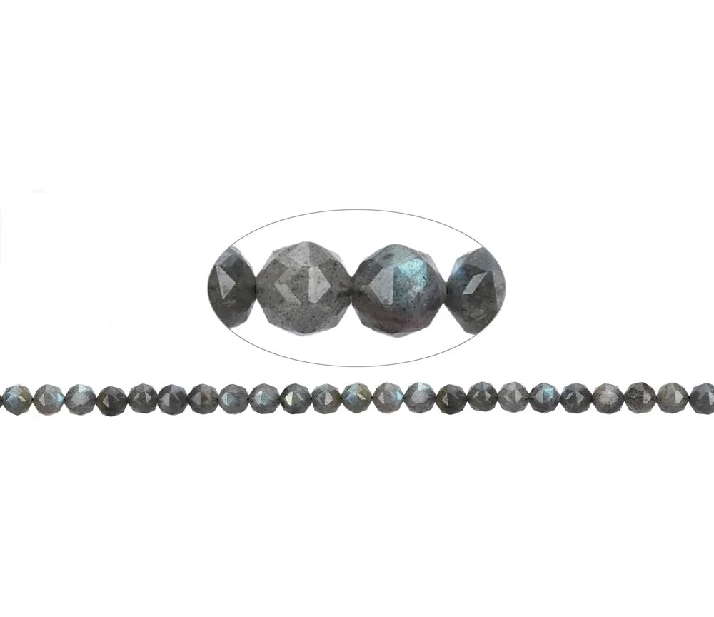 Heilstein & Edelstein-Strang - Kugeln, Labradorit, facettiert, 08mm (39cm)