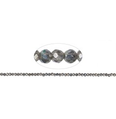 Heilstein & Edelstein-Strang - Kugeln, Labradorit (bedampft), facettiert, 03mm