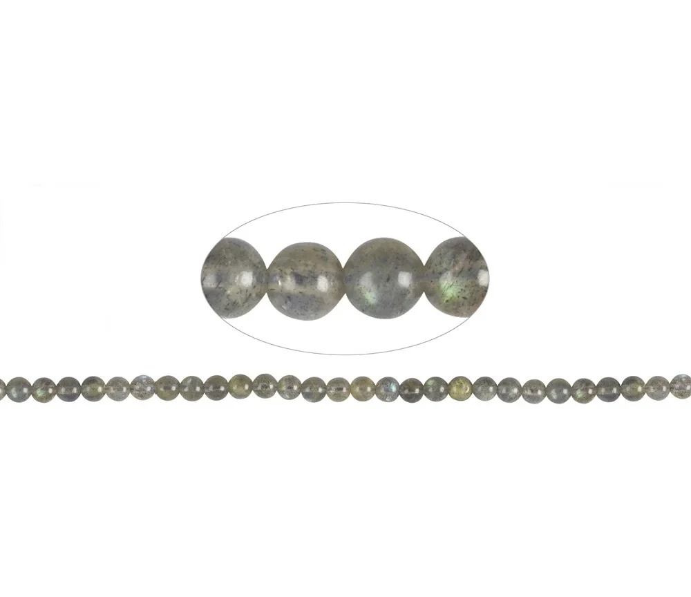Heilstein & Edelstein-Strang - Kugeln, Labradorit, 05-06mm