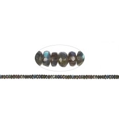 Heilstein & Edelstein-Strang - Button, Labradorit AAA, facettiert, 07mm (42cm)