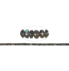 Heilstein & Edelstein-Strang - Button, Labradorit AAA, facettiert, 07mm (42cm)