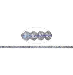 Heilstein & Edelstein-Strang - Button, Labradorit (dunkel), facettiert, 03 x 04mm