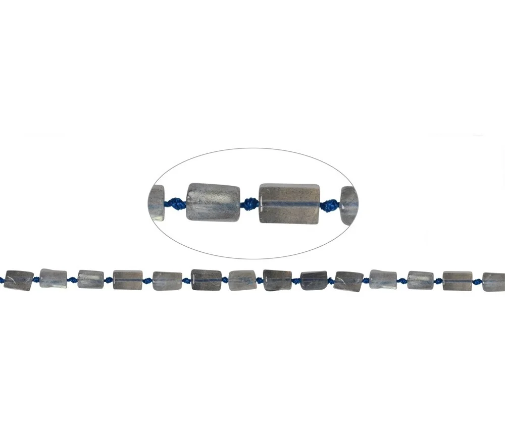 Heilstein & Edelstein-Strang - Zylinder, Labradorit (dunkel), 06 x 10mm (42cm)