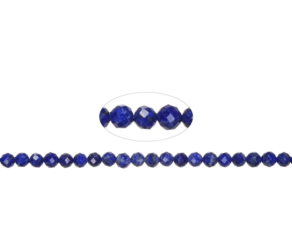 Heilstein & Edelstein-Strang - Kugeln, Lapis Lazuli, 05mm, facettiert (39cm)