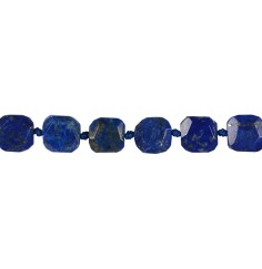 Heilstein & Edelstein-Strang - Quader, Lapis Lazuli AB, facettiert, 12-14 x 12-14mm