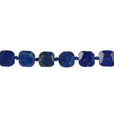 Heilstein & Edelstein-Strang - Quader, Lapis Lazuli AB, facettiert, 12-14 x 12-14mm