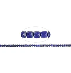 Heilstein & Edelstein-Strang - Würfel, Lapis Lazuli, facettiert, 03,0-03,35mm (38cm)