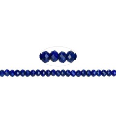 Heilstein & Edelstein-Strang - Button, Lapis Lazuli A+, facettiert,  02 x 04mm