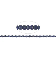 Heilstein & Edelstein-Strang - Button, Lapis Lazuli A+, facettiert, 03 x 05mm