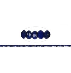 Heilstein & Edelstein-Strang - Button, Lapis Lazuli A+, facettiert, 02 x 03mm