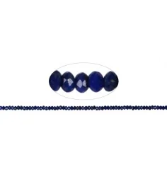 Heilstein & Edelstein-Strang - Button, Lapis Lazuli A+, facettiert, 02 x 03mm