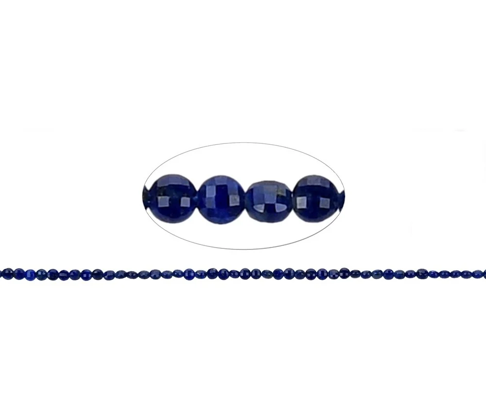 Heilstein & Edelstein-Strang - Scheibe/Coin, Lapis Lazuli, facettiert, 01,5 x 02,5mm