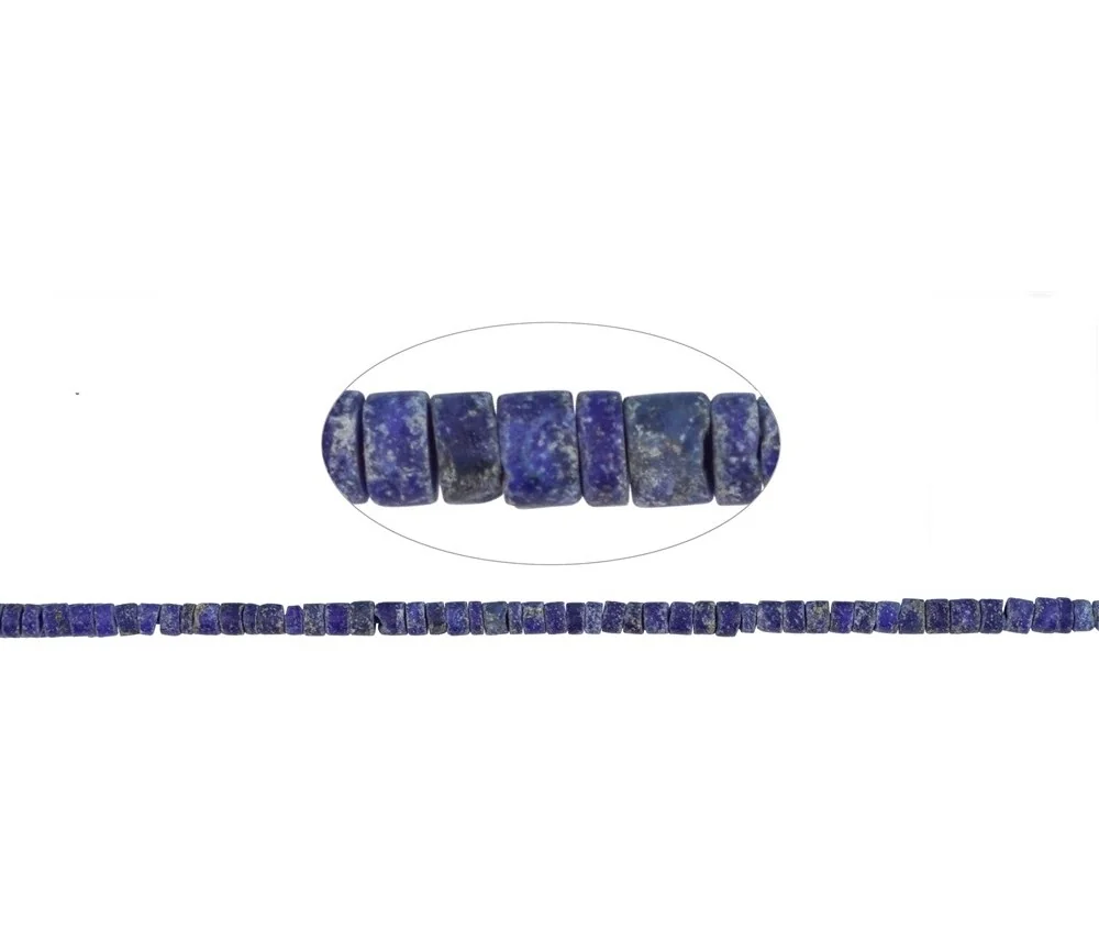Heilstein & Edelstein-Strang - Button, Lapis Lazuli, matt, 01 x 02,5mm (39cm)