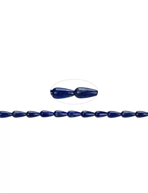 Heilstein & Edelstein-Strang - Tropfen, Lapis Lazuli AA, 16 x 08mm
