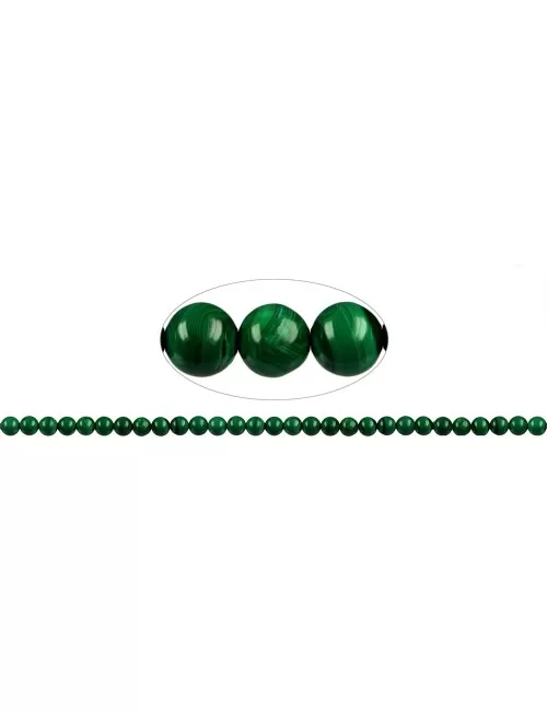 Heilstein & Edelstein-Strang - Kugeln, Malachit (stab.), 06 - 07mm