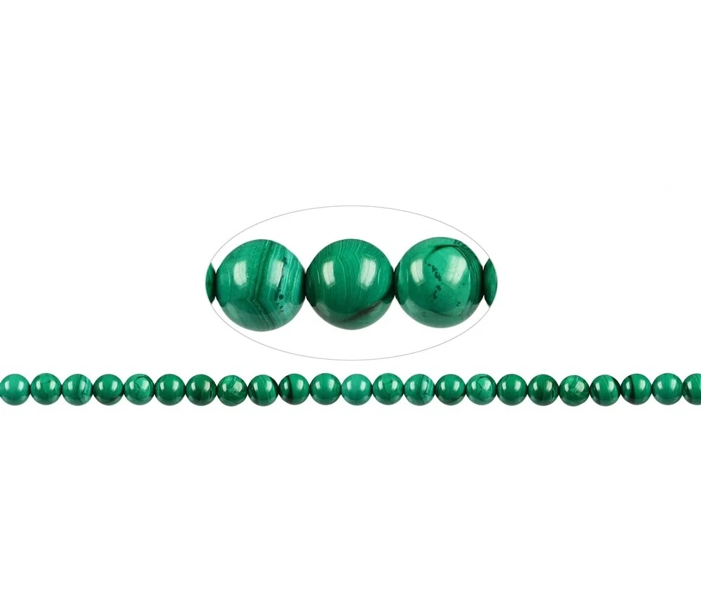 Heilstein & Edelstein-Strang - Kugeln, Malachit (stab.), 08mm