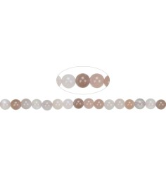 Heilstein & Edelstein-Strang - Kugeln, Mondstein (bunt), 06mm