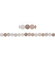 Heilstein & Edelstein-Strang - Kugeln, Mondstein (bunt), 06mm