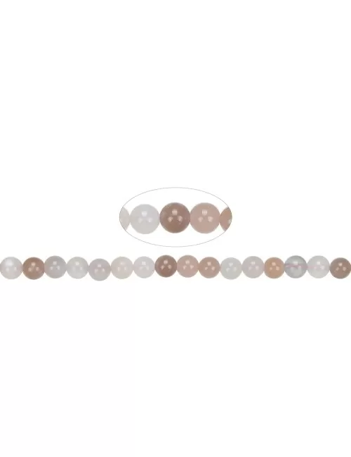 Heilstein & Edelstein-Strang - Kugeln, Mondstein (bunt), 06mm