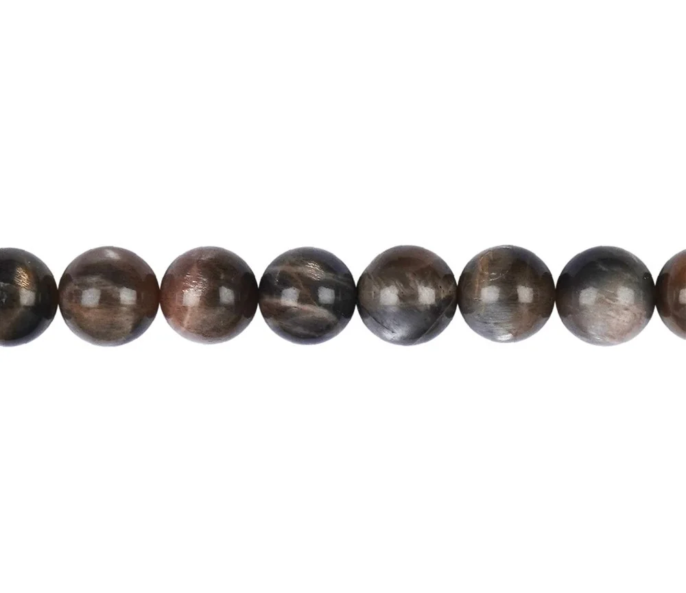 Heilstein & Edelstein-Strang - Kugeln, Mondstein (dunkel), 10mm (38cm)