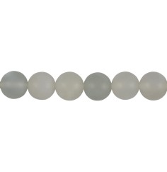 Heilstein & Edelstein-Strang - Kugeln, Mondstein (silbergrau), matt, 12mm (38 cm)